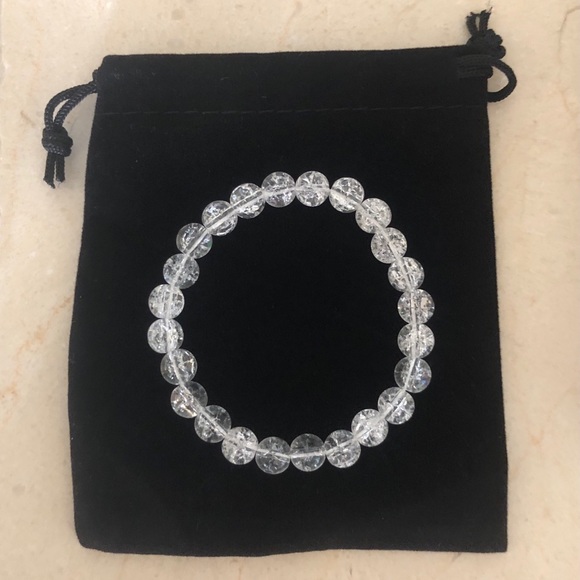 Natural Fire & Ice 8mm Stretch Bracelet - Picture 5 of 6